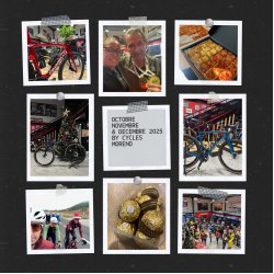 Fin 2025 chez Cycles Moreno, nous avons:- profité du temps doux pour rouler encore un peu en cuissard- lancé la saison des chocolats très tôt ( il n'est jamais trop tôt pour des chocolats)- mis de beaux vélos sous vos sapins- créé de nombreux... Fin 2025 chez Cycles Moreno, nous avons:- profité du temps doux pour rouler encore un peu en cuissard- lancé la saison des chocolats très tôt ( il n'est jamais trop tôt pour des chocolats)- mis de beaux vélos sous vos sapins- créé de nombreux...